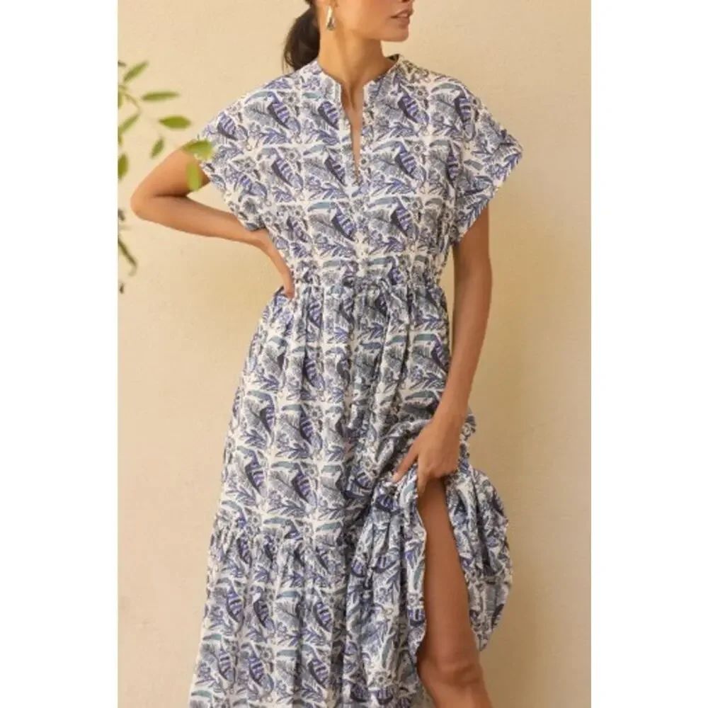 Tuckernuck Ro's Garden Mumi Midi Dress Women's Sz. L